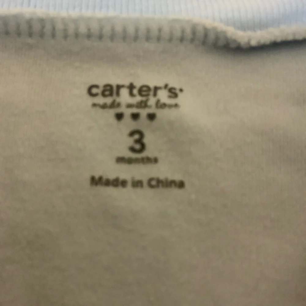 EUC Carter’s Baby I ❤️my Mommy & Elephant Embroidered Footed Blue/Gray 3M
